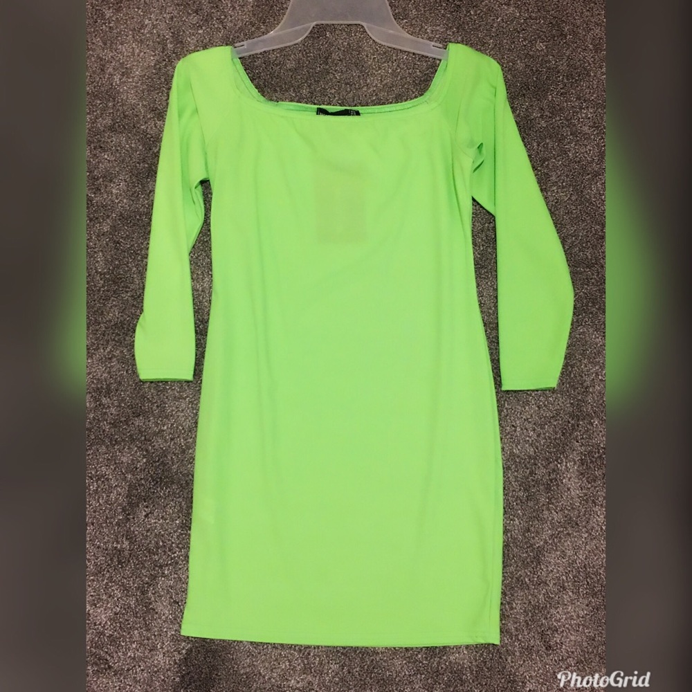 Neon green dress from Pretty Little Thing size 10